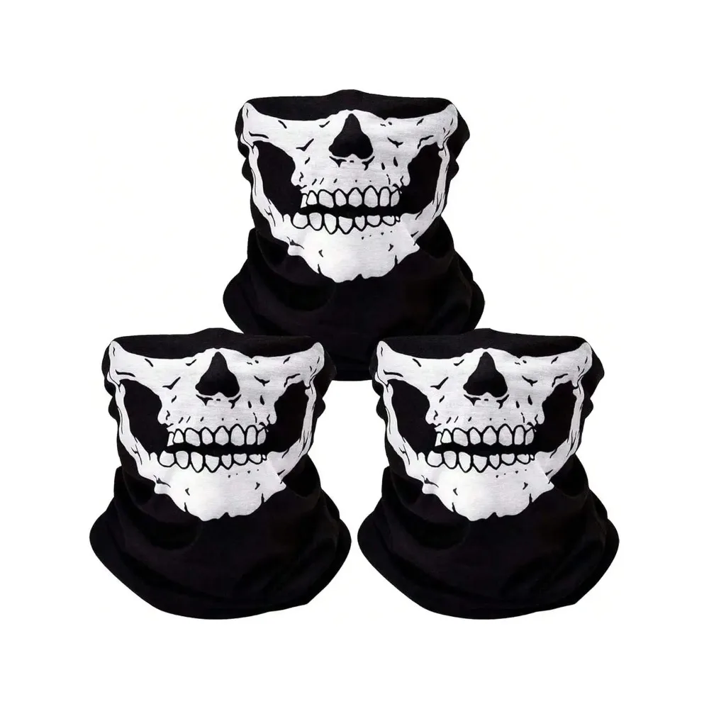 10pcs Skull Seamless Windproof Motorcycle Scarf Breathable Mask Thickened Autumn Cycling Face Cover Balaclava Headwear - Image 3
