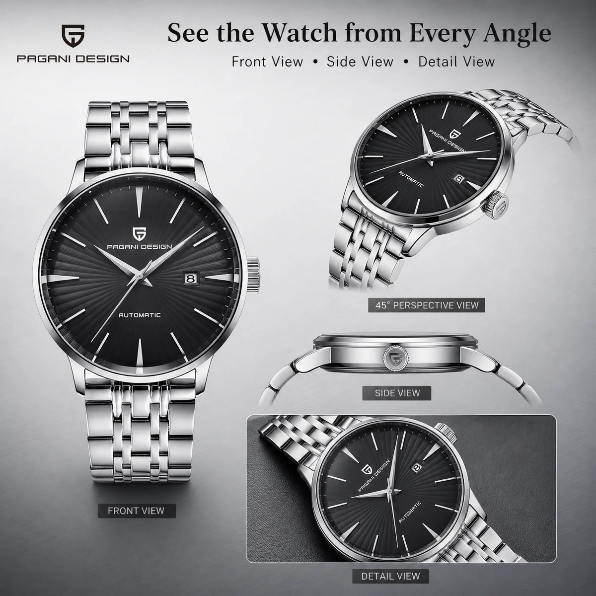 PAGANI DESIGN Men's Watch Fashion Sports Luxury Men's Stainless Steel Automatic Mechanical Business Watch - Image 3