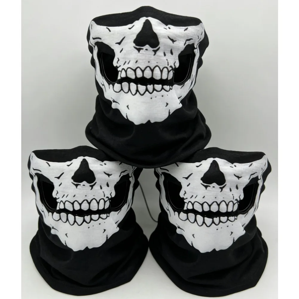 10pcs Skull Seamless Windproof Motorcycle Scarf Breathable Mask Thickened Autumn Cycling Face Cover Balaclava Headwear - Image 2