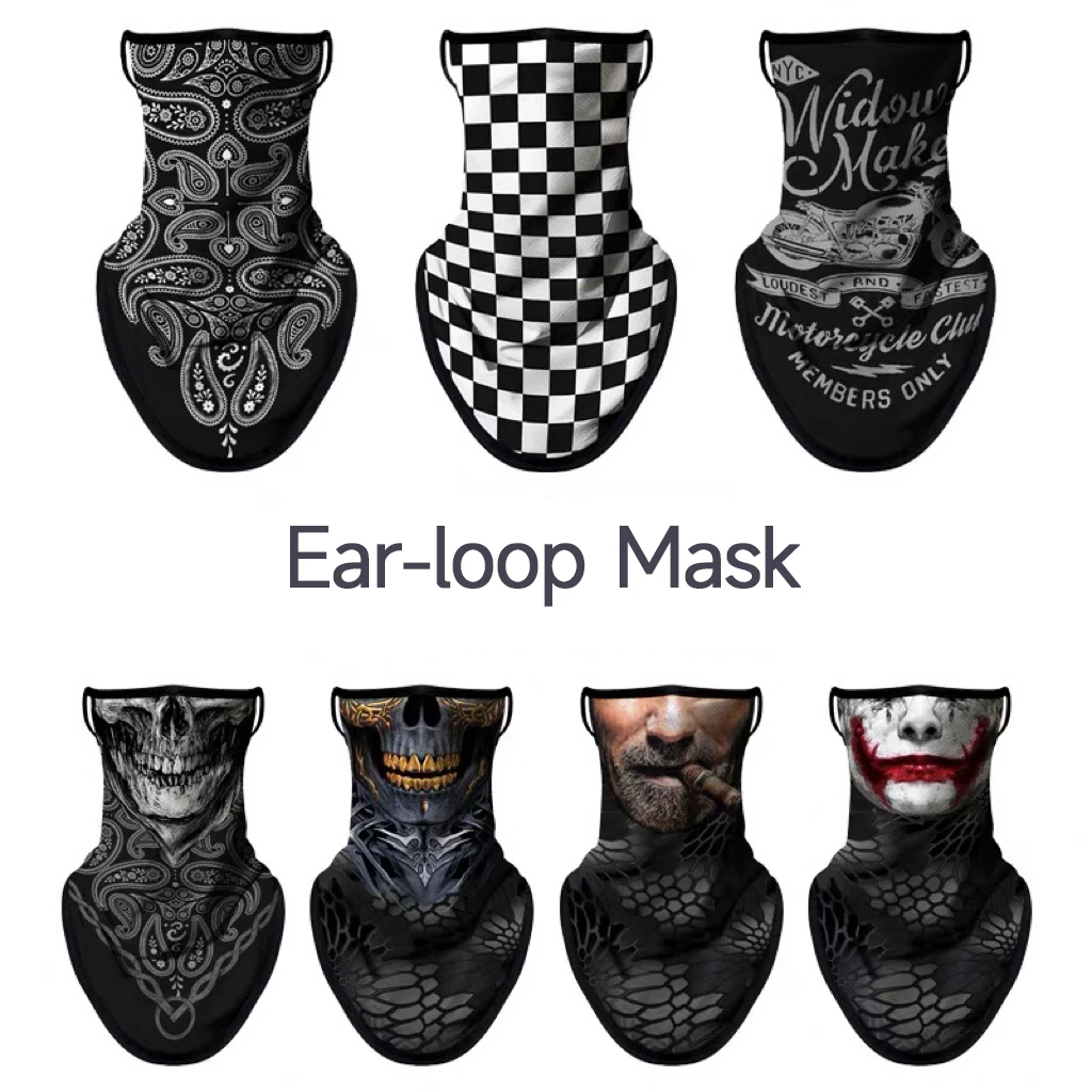Motorcycle Sun Protection Cycling Scarf Mask Balaclava Skull Multifunction Earloop Neck Mask Unisex Hiking Windproof Neck Cover - Image 2