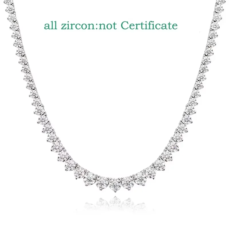 Smyoue 3 Claws Gradient Moissanite Tennis Necklace for Women Sparkling Full Diamond Luxury Jewelry Sterling Silver 925 Chain - Image 8