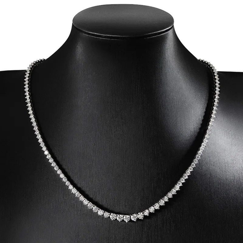 Smyoue 3 Claws Gradient Moissanite Tennis Necklace for Women Sparkling Full Diamond Luxury Jewelry Sterling Silver 925 Chain - Image 5