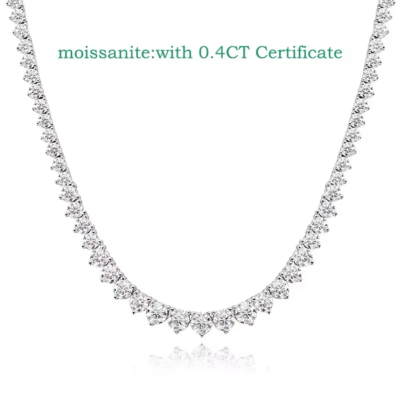 Smyoue 3 Claws Gradient Moissanite Tennis Necklace for Women Sparkling Full Diamond Luxury Jewelry Sterling Silver 925 Chain - Image 7