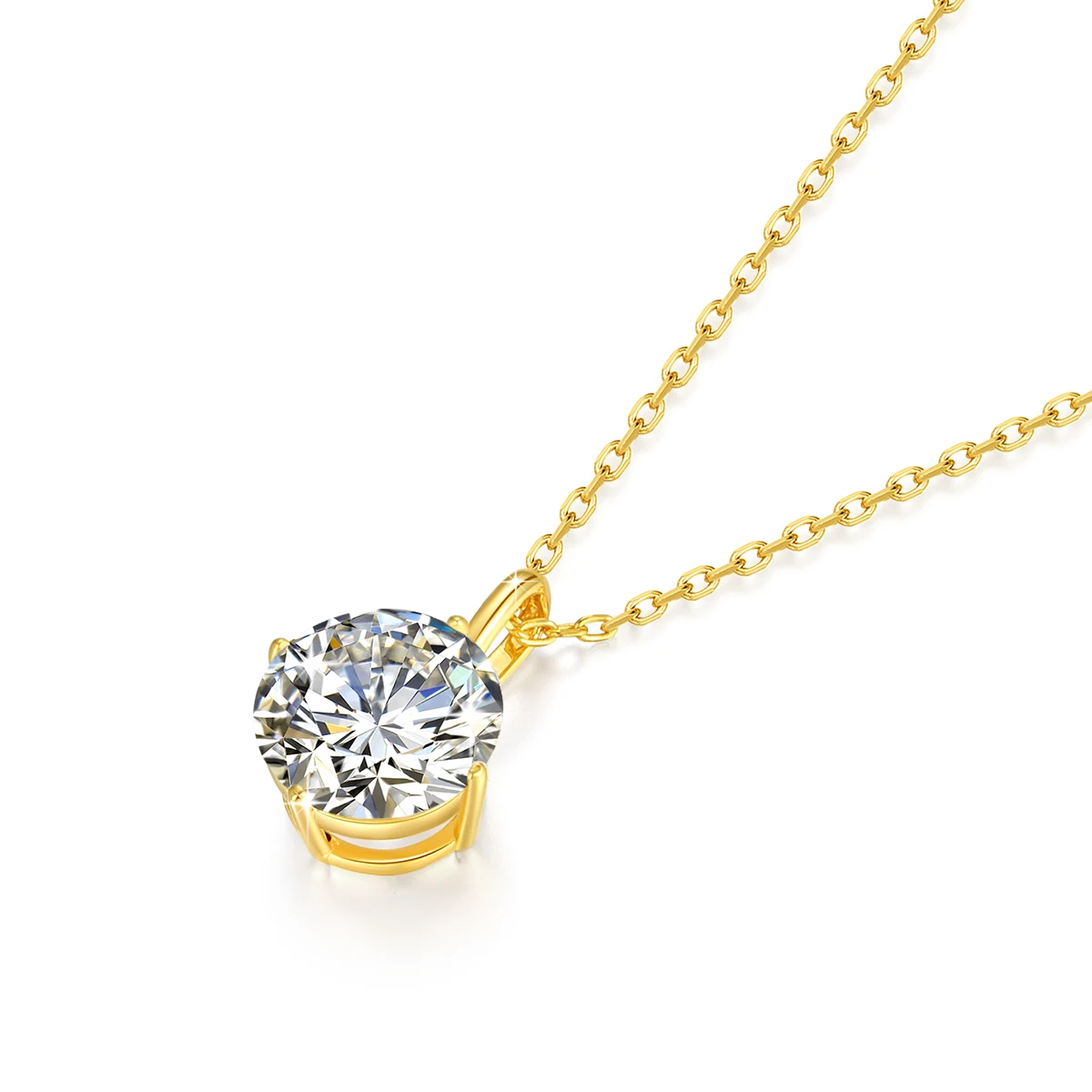Hot Sale 100% Real 14k AU585 Gold Pendant D Color Moissanite Necklace For Women 0.5ct/1ct/2ct/3ct Luxury Engagement Jewelry - Image 4