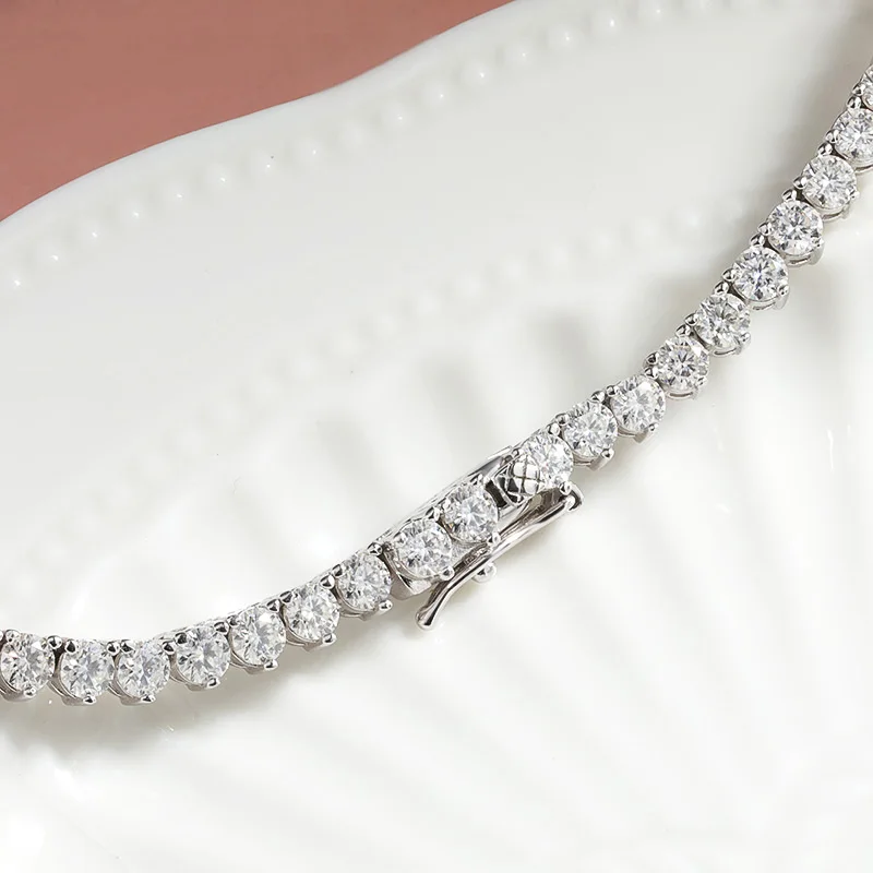Smyoue 3 Claws Gradient Moissanite Tennis Necklace for Women Sparkling Full Diamond Luxury Jewelry Sterling Silver 925 Chain - Image 4