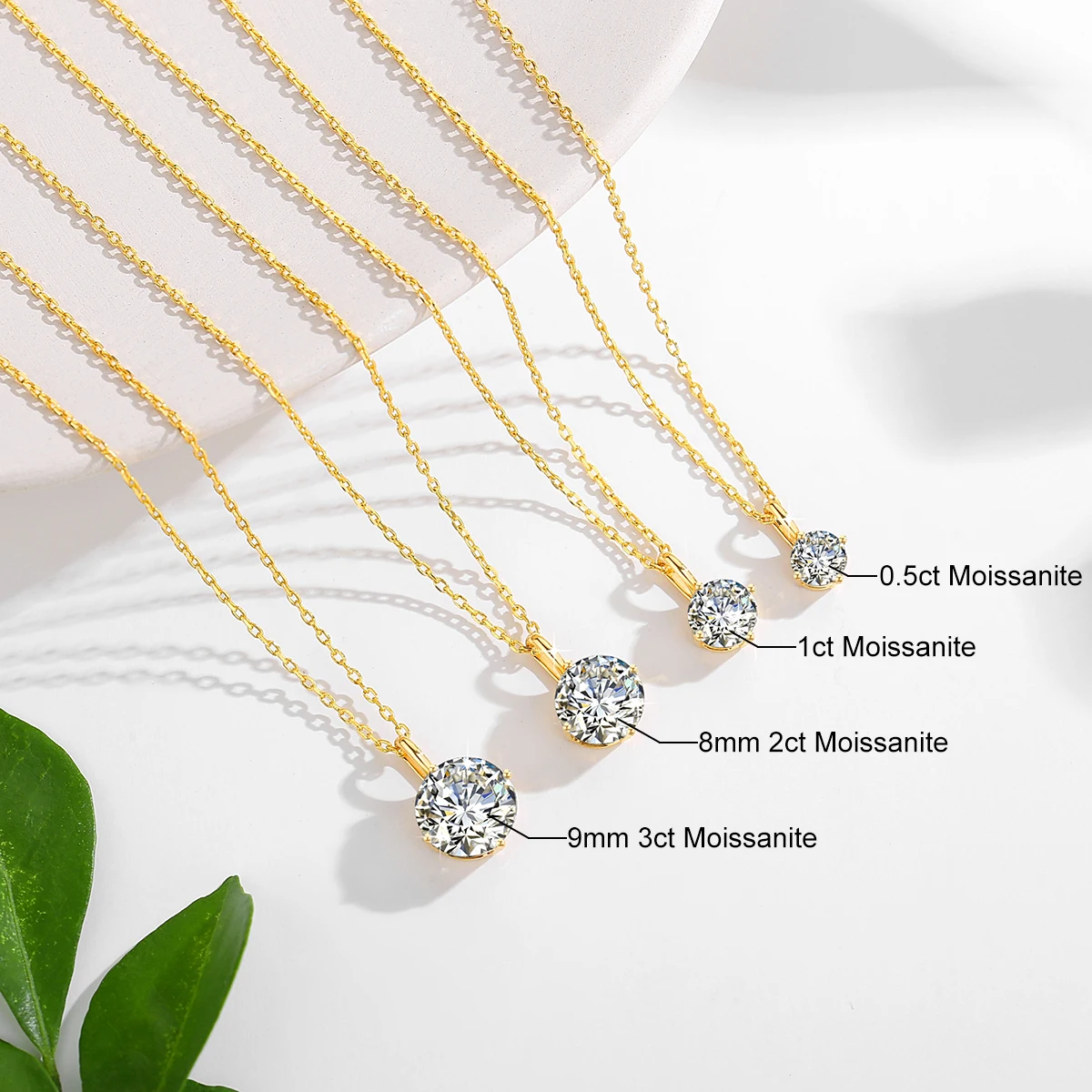 Hot Sale 100% Real 14k AU585 Gold Pendant D Color Moissanite Necklace For Women 0.5ct/1ct/2ct/3ct Luxury Engagement Jewelry - Image 2