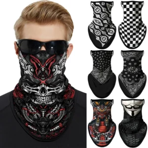 Motorcycle Sun Protection Cycling Scarf Mask Balaclava Skull Multifunction Earloop Neck Mask Unisex Hiking Windproof Neck Cover