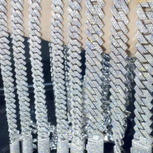 Iced Out 10-20mm Mens Miami Cuban Link Necklace Hip Hop CZ Cubic Zirconia Bling Prong Cuban Chain