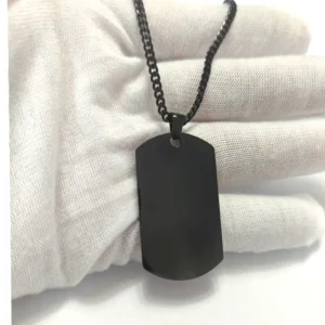 10pcs Men's Rectangular Dog Tag Stainless Steel Military Id Tag Pendant 304 Steel Necklace Army Male Jewelry