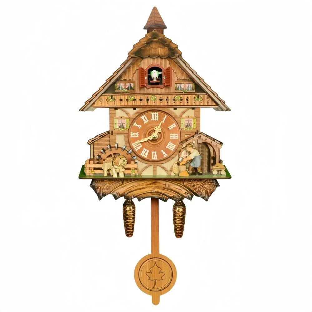 Cuckoo Clock Wall Hanging Mechanical Hourly Chime Vintage Style Living Room Bedroom Home Wall Clock Wooden Wallclock Gift - Image 7