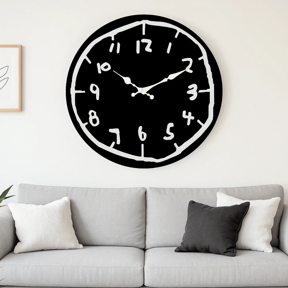 30cm Size Digital Wall Clock Cartoon Design Special Design Silent Wall Clock Round Shape Silent Mechanism Hanging Wall Clock