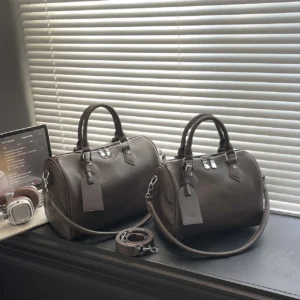 Fashion Classic Design Women's Boston Bags High Quality PU Leather Shoulder Bag Solid All-match Commuter Crossbody Bowling Bags
