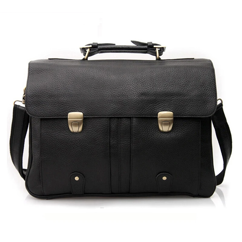 High Quality Cowhide Genuine Leather Briefcase for Men Business Bag 15.6"Laptop Case Male Portfolio Attache Office messenger bag - Image 2