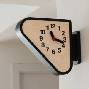 Indoor Double Sided Wall Clocks Corner Silent Timer Triangle Art Hanging Watch Household Pointer Living Room Corner Decor Craft