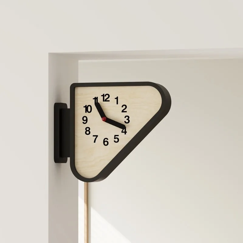 Indoor Double Sided Wall Clocks Corner Silent Timer Triangle Art Hanging Watch Household Pointer Living Room Corner Decor Craft - Image 5