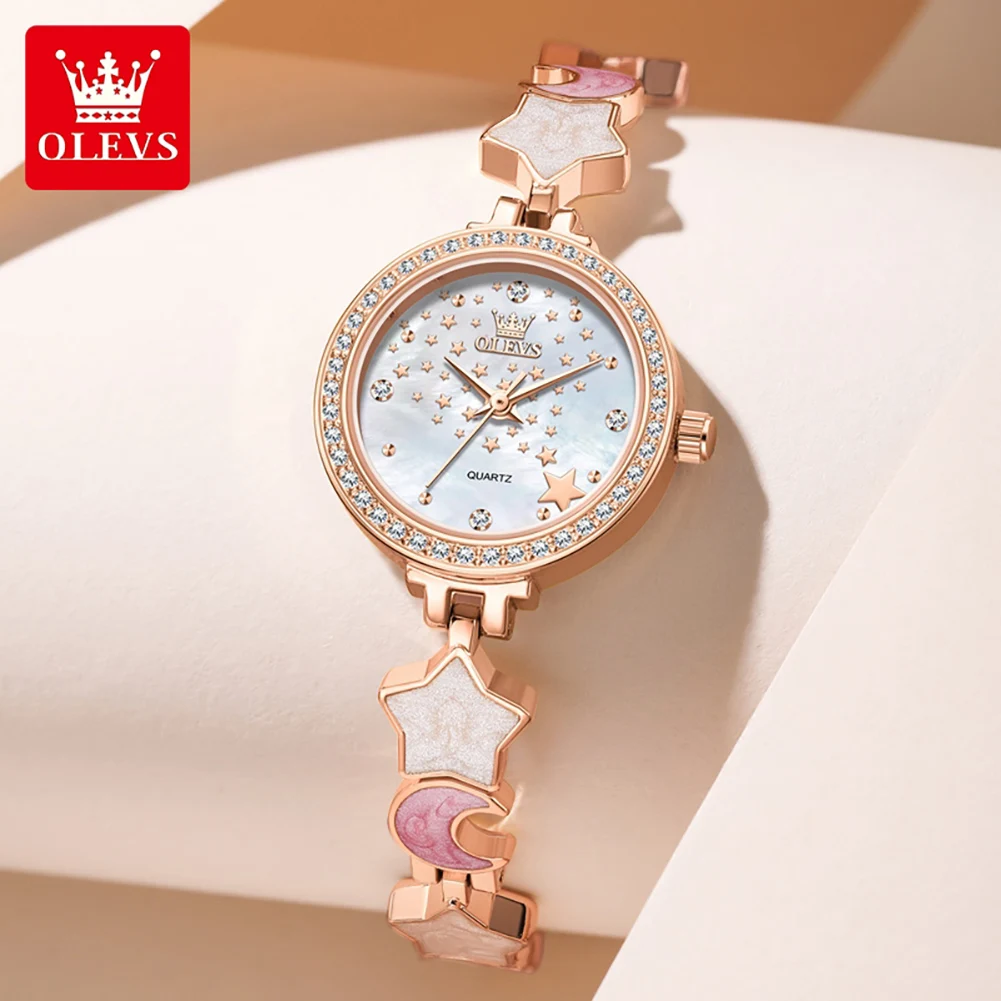 OLEVS 5665 Elegant Fashion Watches For Woman Quartz Watch Stainless Steel Bracelet Luxury Ladies Watches Clock Reloj Mujer - Image 2