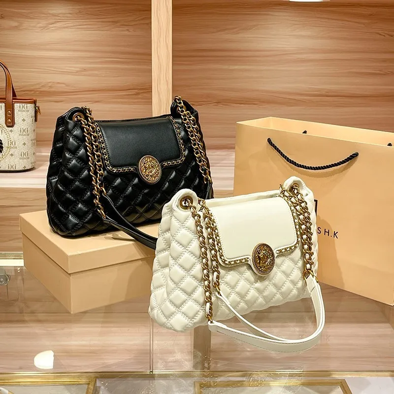 Brand Genuine Leather Chain Bag for Women in 2025, New Designer with a Sense of Luxury, Large Capacity Underarm Shoulder Bag - Image 3