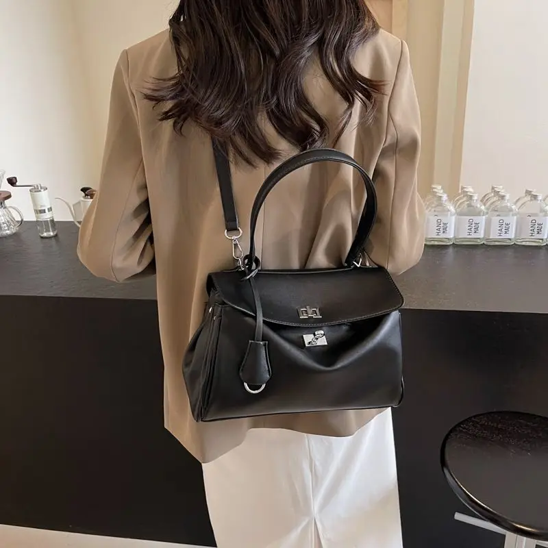 New Stylish Large-capacity Platinum Bag, Women's Casual Versatile Commuting Crossbody Bag, Modern Neutral Business Handbag - Image 5
