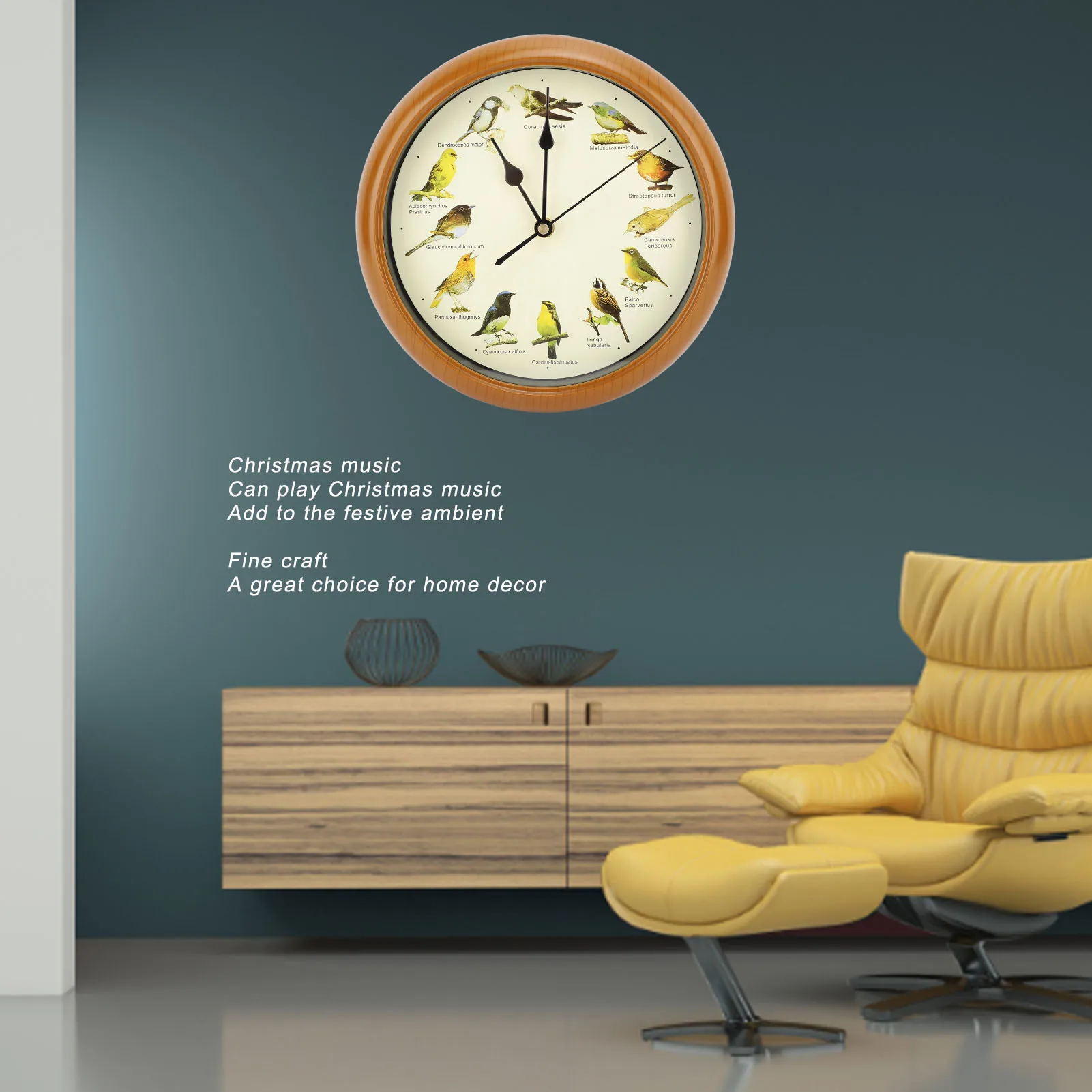 10 Inch Wall Clocks Multipurpose Silent Cuckoo Christmas Music Innovative 10 Inch Clocks Punctual Bird Calls for Living Room - Image 3