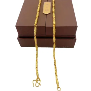 Luxurious 9999 24K real gold 4N olive necklace men's accessories domineering men's car flower bead sweater chain