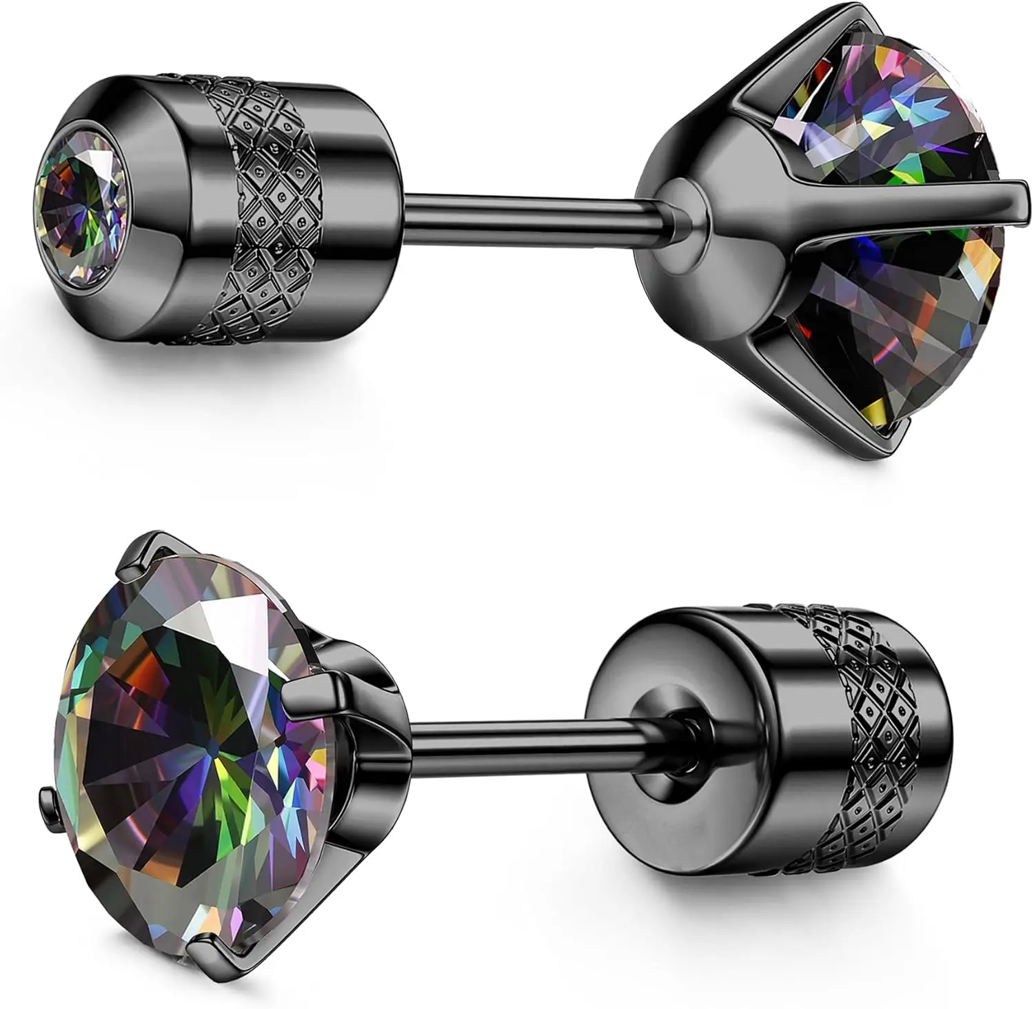 G23 Titanium Screw Back 20G 5A Cubic Zirconia Earrings Studs for Women Men Double Side Earrings Piercing Sleeper Studs Jewelry - Image 10