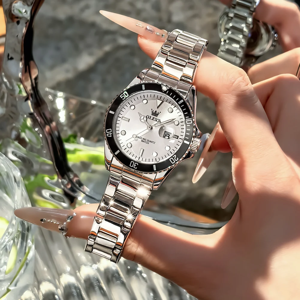 OLEVS 5885 Original Quartz Watch Women Fashion Rotating Dial Stainless Steel Strap Waterproof Casual Ladies' Watch - Image 7