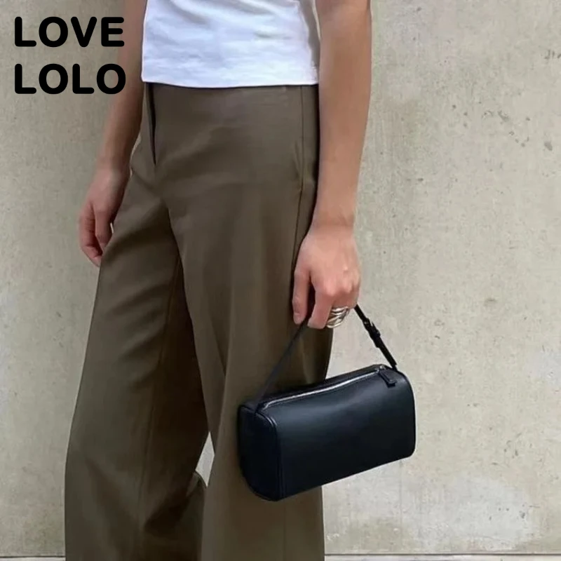 2025 New Luxury 90s Pen Holder Bag Genuine Soft Cowhide & Suede Mini Crossbody Bag Hand-Carry Vintage Shoulder Purse for Women - Image 5