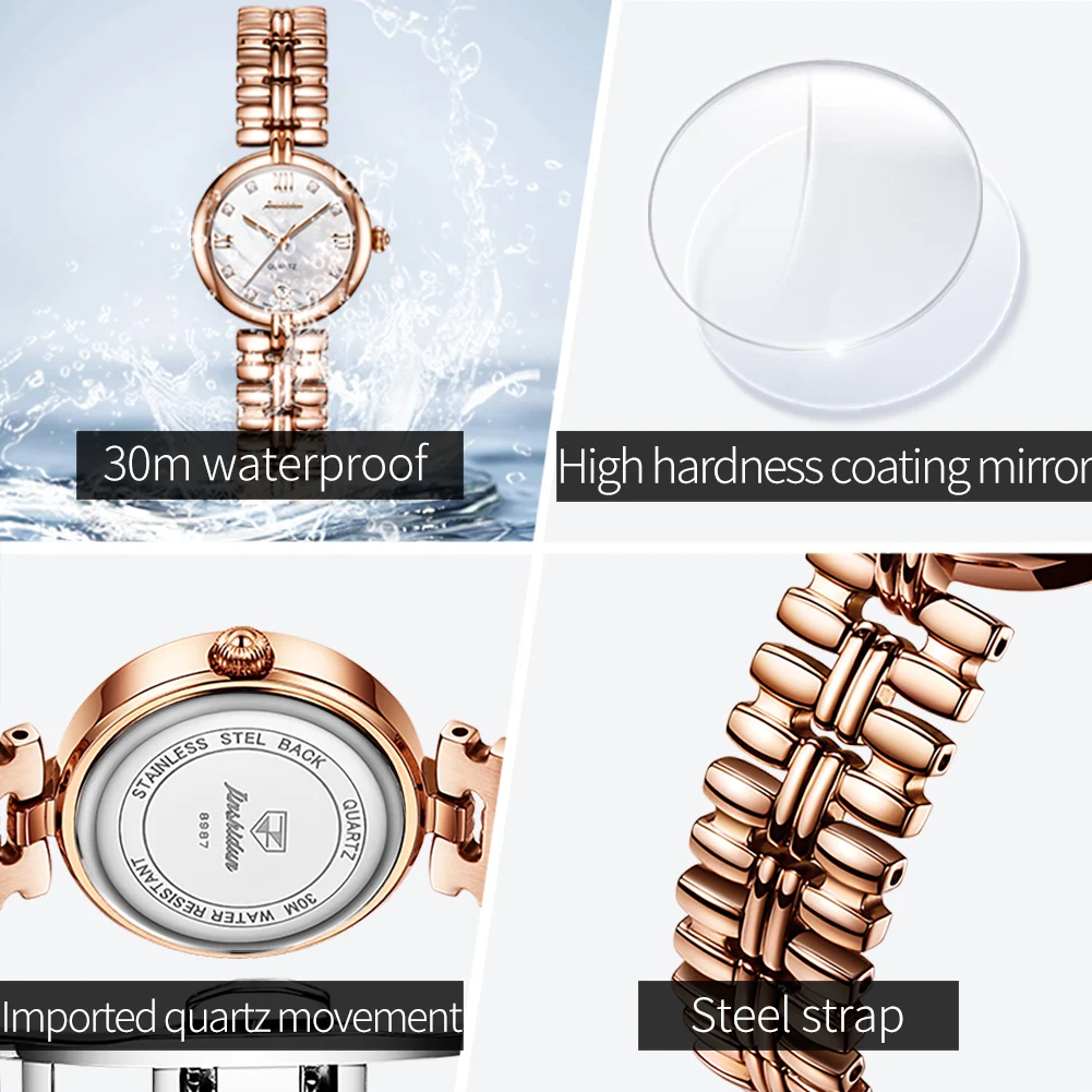 JSDUN 8987 Watches For Woman Luxury Elegant Import Quartz Watch Stainless Steel Ladies Date Watches Clock Reloj Mujer - Image 4