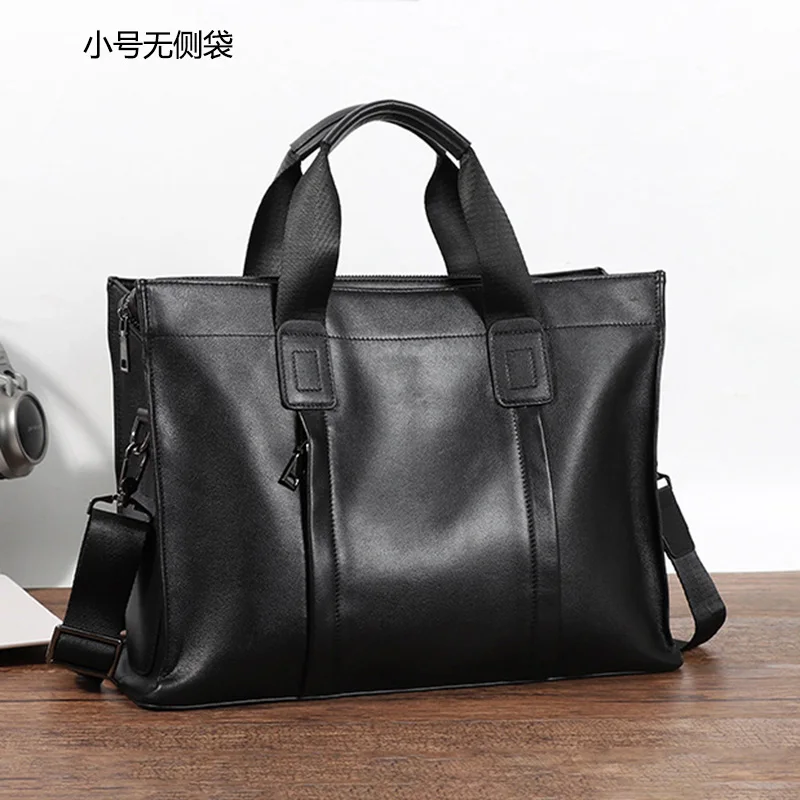 NZPJ Business Leather Men's Handbag Top Layer Cowhide Briefcase Casual One Shoulder Messenger Bag Suitable for 14 Inch Laptop - Image 10