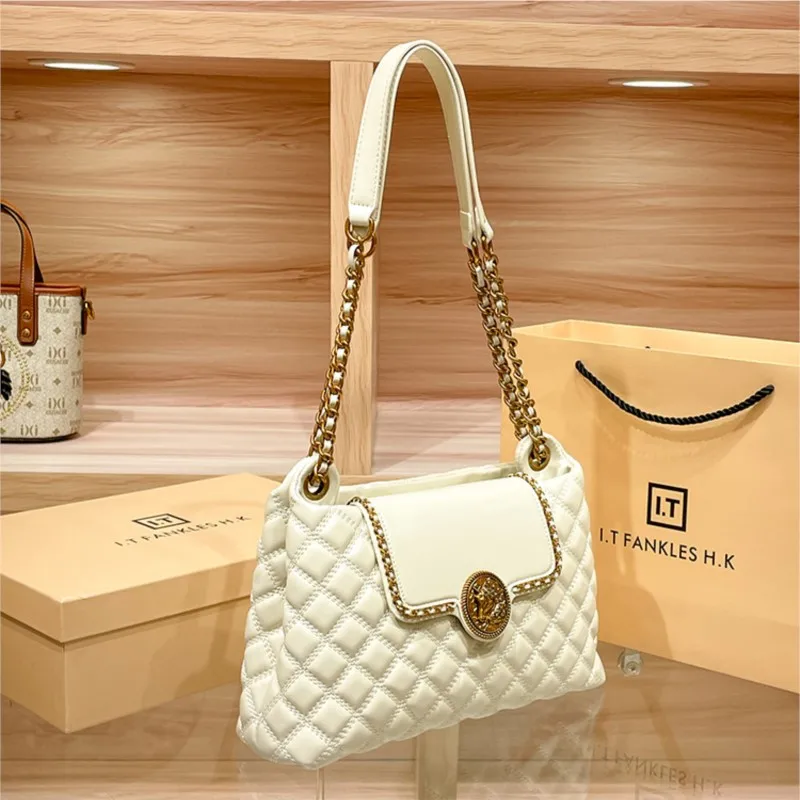 Brand Genuine Leather Chain Bag for Women in 2025, New Designer with a Sense of Luxury, Large Capacity Underarm Shoulder Bag - Image 8