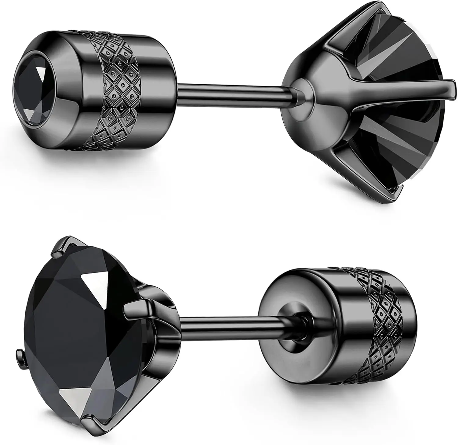 G23 Titanium Screw Back 20G 5A Cubic Zirconia Earrings Studs for Women Men Double Side Earrings Piercing Sleeper Studs Jewelry - Image 9