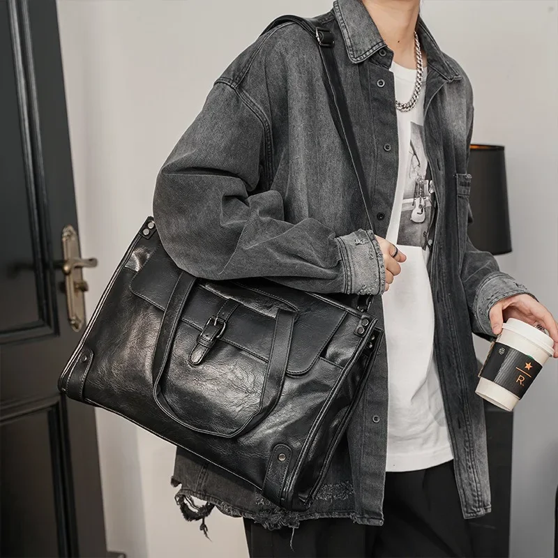 Luxury Men Handbags With Shoulder Strap Crossbody Bag Men Large Capacity Top-Handle Bags Business Laptop Bag Satchels Briefcases - Image 3