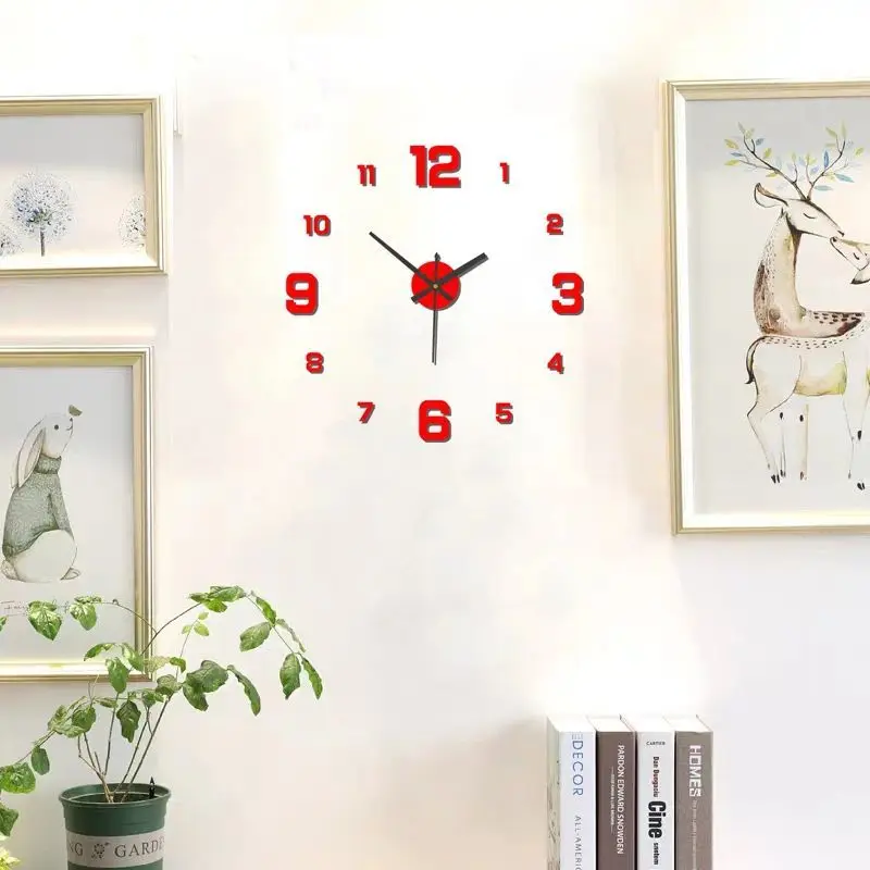Creative Frameless DIY Wall Clock Wall Decal Home Silent Clock Living Room Office Wall Decoration - Image 5