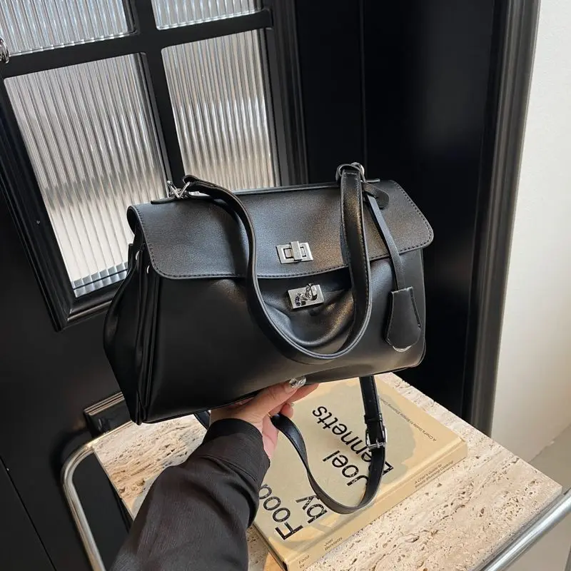 New Stylish Large-capacity Platinum Bag, Women's Casual Versatile Commuting Crossbody Bag, Modern Neutral Business Handbag - Image 3