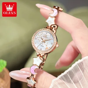 OLEVS 5665 Elegant Fashion Watches For Woman Quartz Watch Stainless Steel Bracelet Luxury Ladies Watches Clock Reloj Mujer