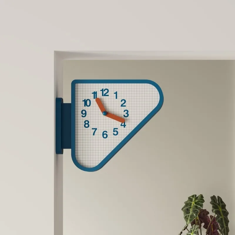 Indoor Double Sided Wall Clocks Corner Silent Timer Triangle Art Hanging Watch Household Pointer Living Room Corner Decor Craft - Image 4