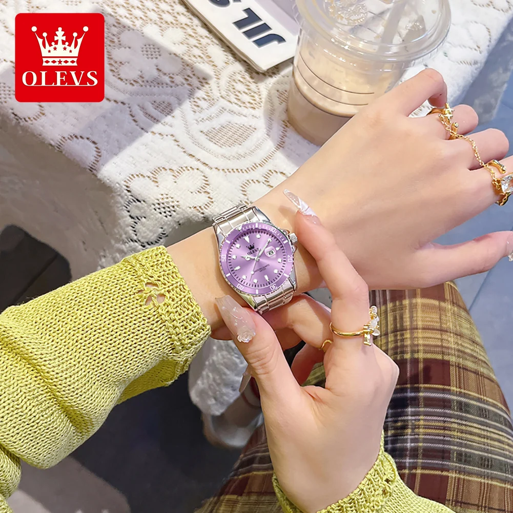 OLEVS 5885 Original Quartz Watch Women Fashion Rotating Dial Stainless Steel Strap Waterproof Casual Ladies' Watch - Image 5