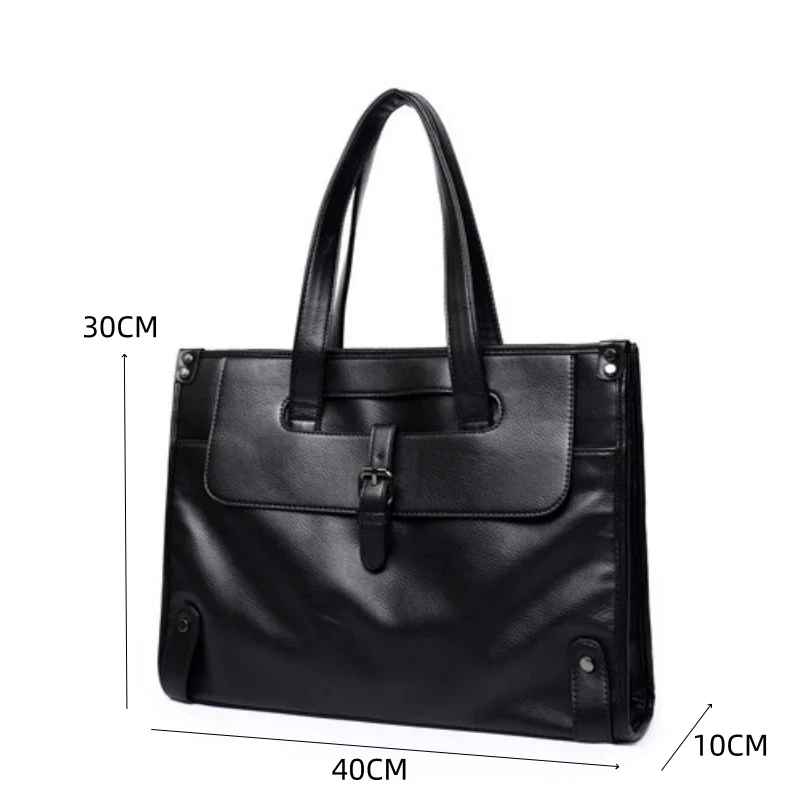 Luxury Men Handbags With Shoulder Strap Crossbody Bag Men Large Capacity Top-Handle Bags Business Laptop Bag Satchels Briefcases - Image 2