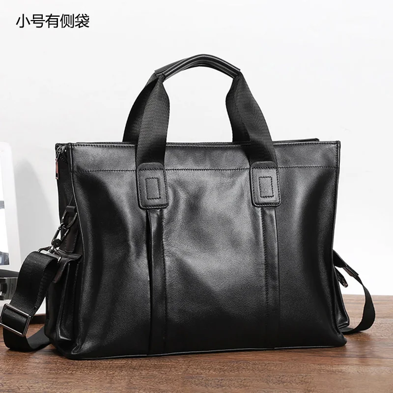 NZPJ Business Leather Men's Handbag Top Layer Cowhide Briefcase Casual One Shoulder Messenger Bag Suitable for 14 Inch Laptop - Image 7