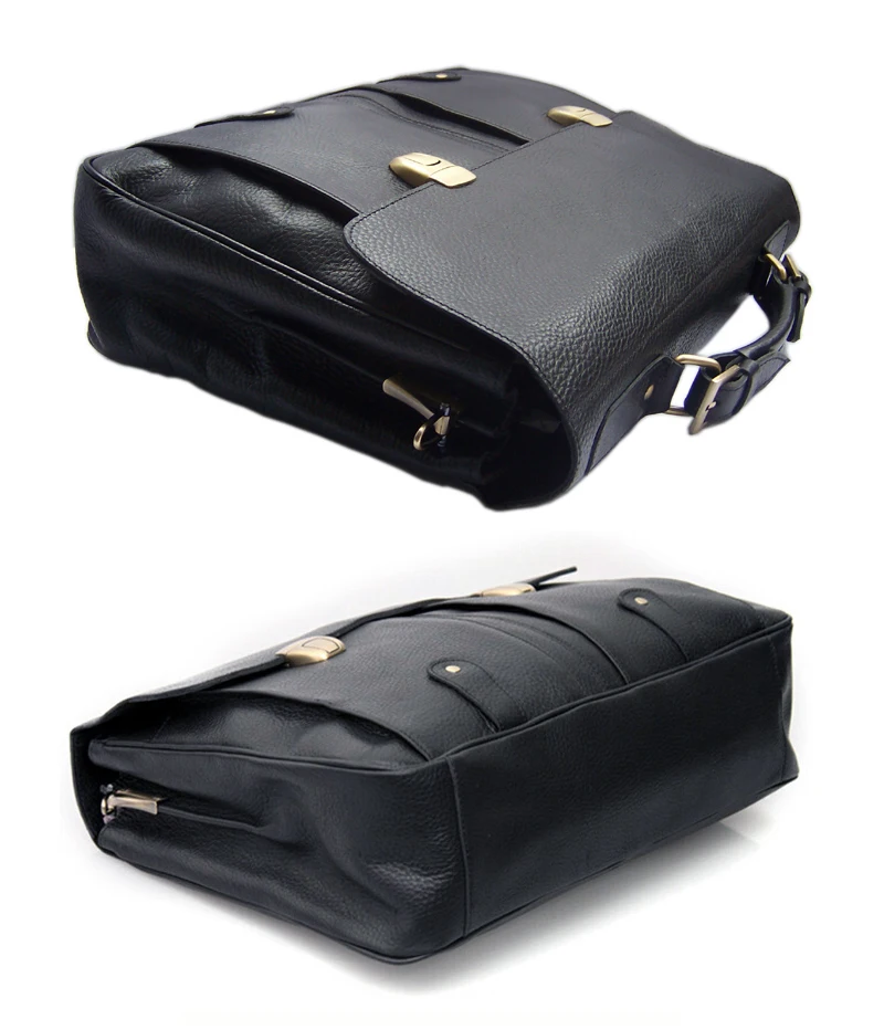 High Quality Cowhide Genuine Leather Briefcase for Men Business Bag 15.6"Laptop Case Male Portfolio Attache Office messenger bag - Image 5