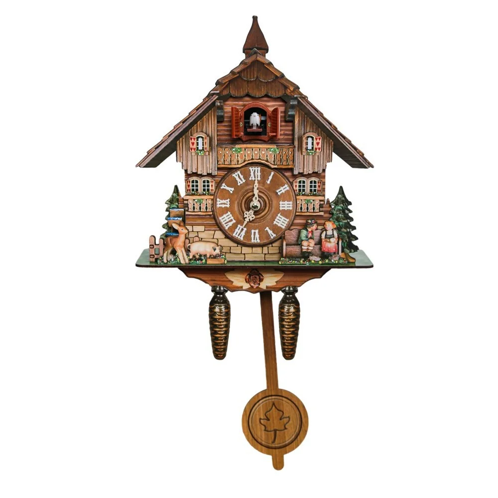 Cuckoo Clock Wall Hanging Mechanical Hourly Chime Vintage Style Living Room Bedroom Home Wall Clock Wooden Wallclock Gift - Image 11