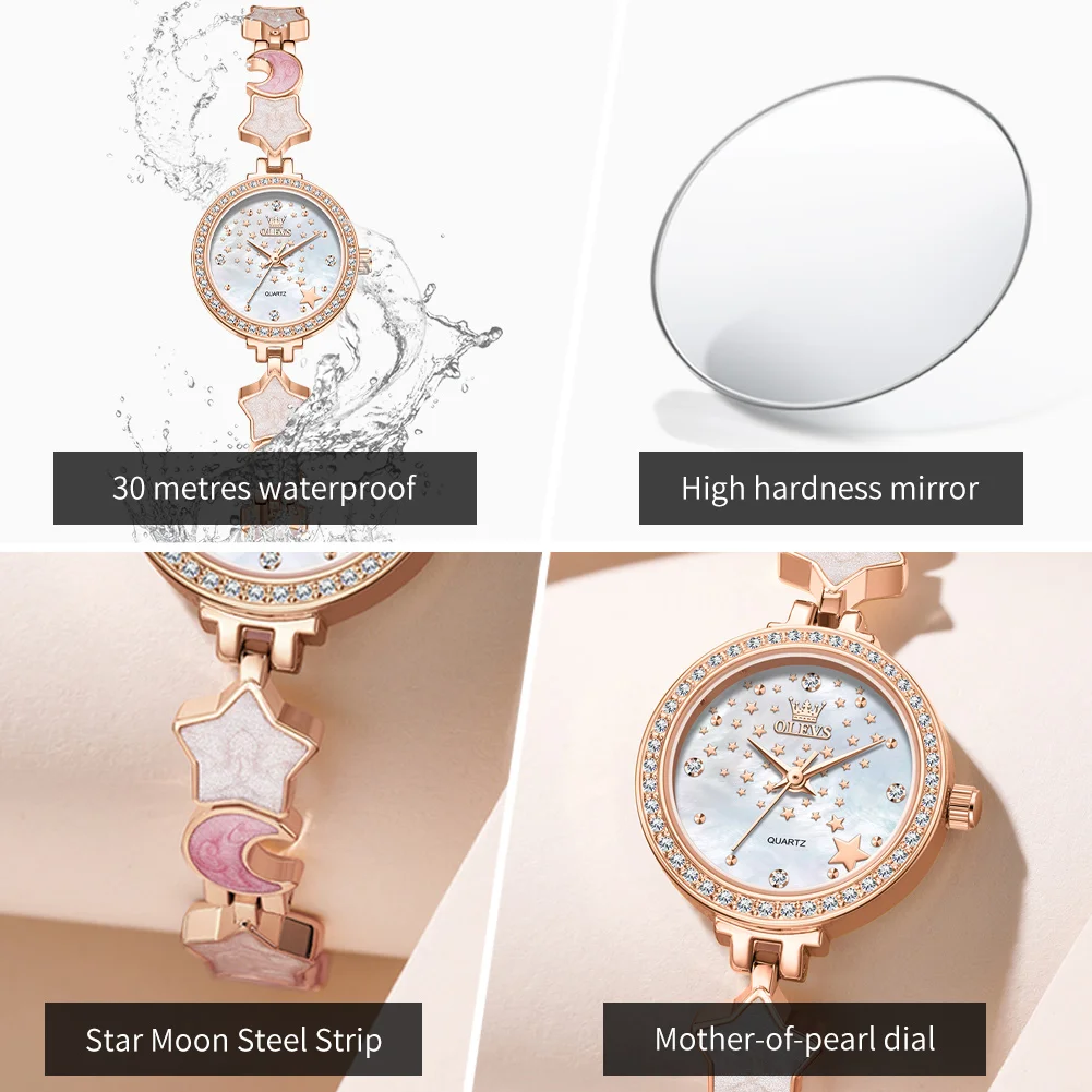 OLEVS 5665 Elegant Fashion Watches For Woman Quartz Watch Stainless Steel Bracelet Luxury Ladies Watches Clock Reloj Mujer - Image 5