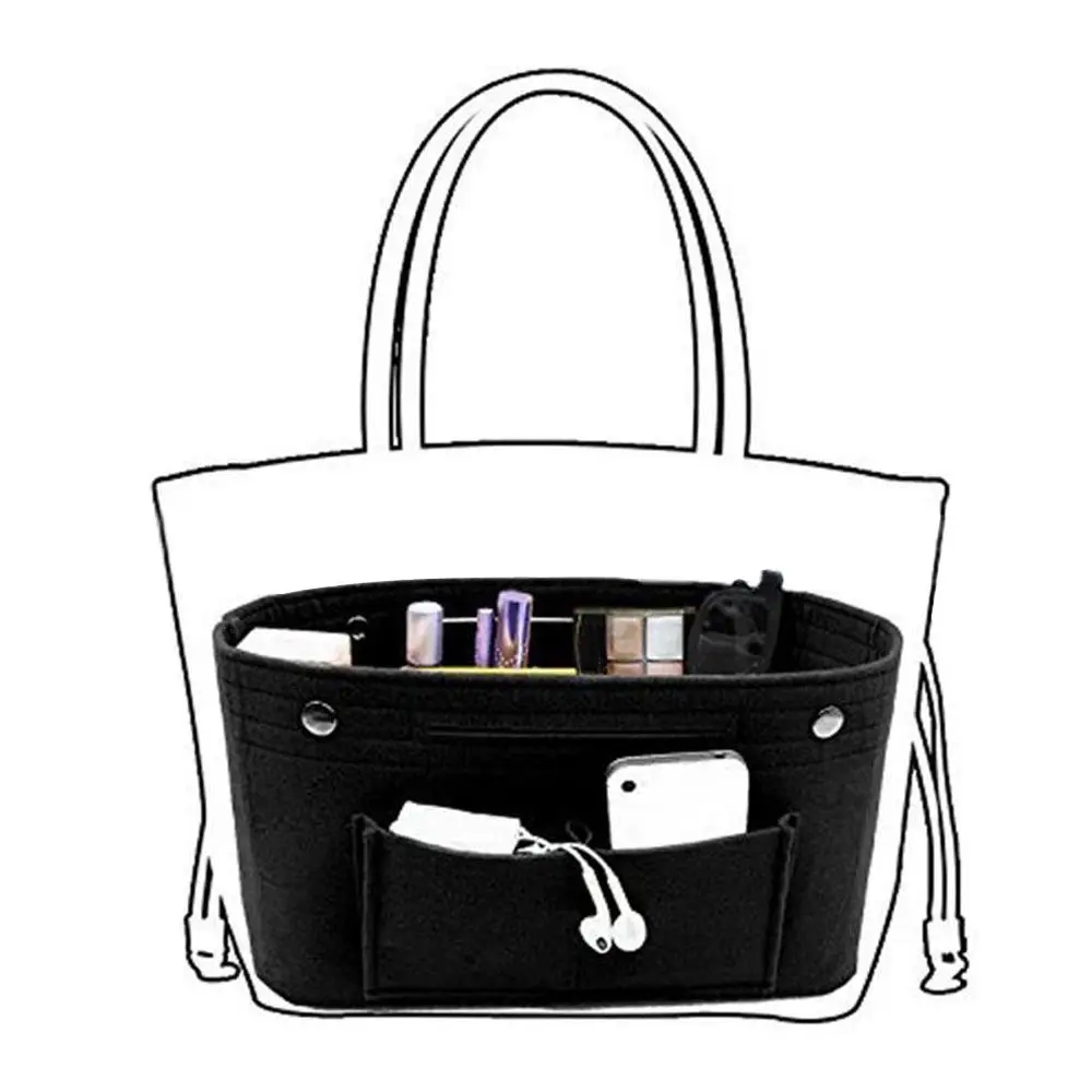 Women's Organizer Handbag Insert Bag Felt Travel Bag Insert Liner Purse Organiser Pouch - Image 5
