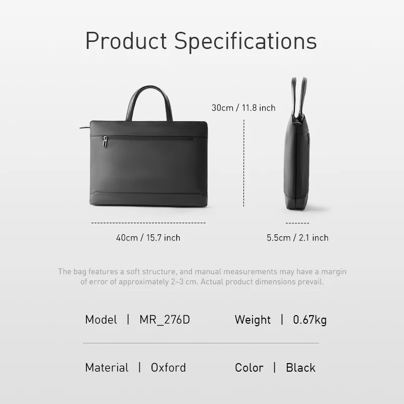 MARK RYDEN Men Laptop Tote Bag 15.6" Oxford Briefcase Lightweight Waterproof Business Handbag for Office Work - Image 6