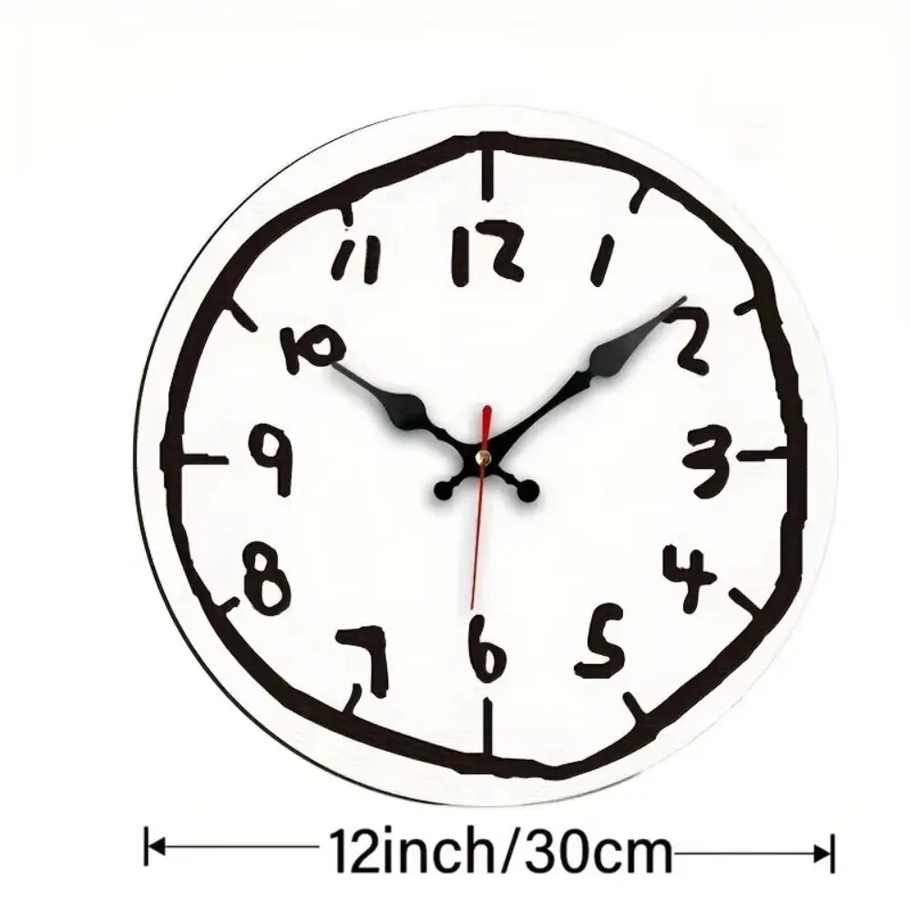 30cm Size Digital Wall Clock Cartoon Design Special Design Silent Wall Clock Round Shape Silent Mechanism Hanging Wall Clock - Image 6