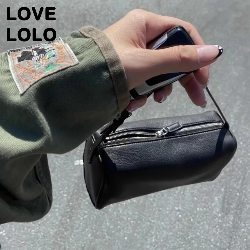 2025 New Luxury 90s Pen Holder Bag Genuine Soft Cowhide & Suede Mini Crossbody Bag Hand-Carry Vintage Shoulder Purse for Women - Image 3