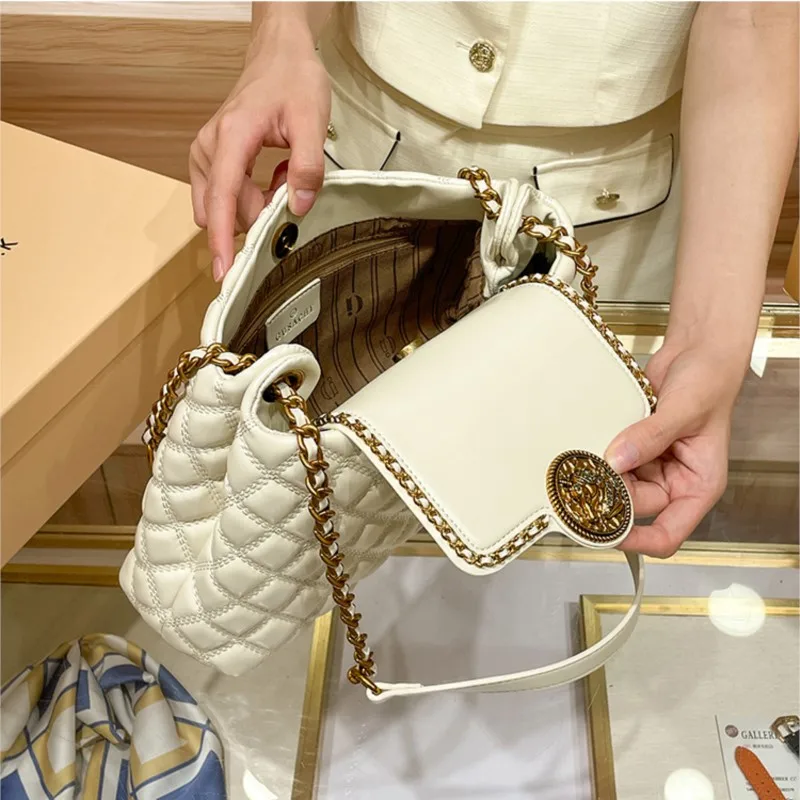 Brand Genuine Leather Chain Bag for Women in 2025, New Designer with a Sense of Luxury, Large Capacity Underarm Shoulder Bag - Image 6
