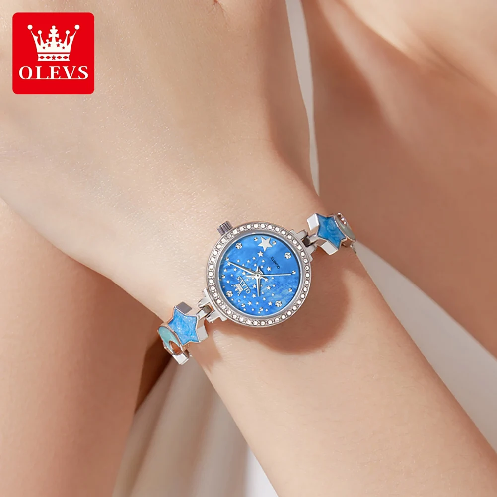 OLEVS 5665 Elegant Fashion Watches For Woman Quartz Watch Stainless Steel Bracelet Luxury Ladies Watches Clock Reloj Mujer - Image 4