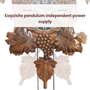 G6KF Easy to Install Wall Hanging Cuckoo Clock European Retro Styles Deer Head Sculpture Wall Clock Including Quiet Movement