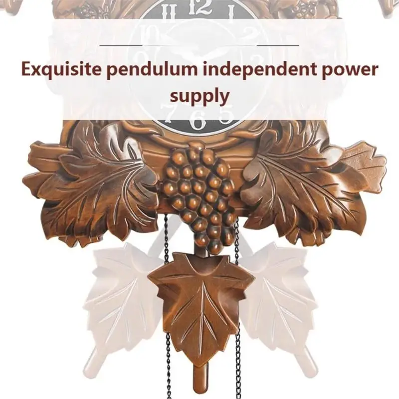 G6KF Easy to Install Wall Hanging Cuckoo Clock European Retro Styles Deer Head Sculpture Wall Clock Including Quiet Movement